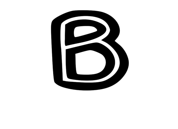 Bold Outlined Comic Mono Letter B for Graphics and Crafts