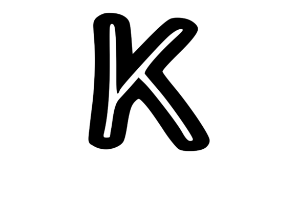 Bold Outlined Comic Mono Letter K for Creative Crafts and Graphics