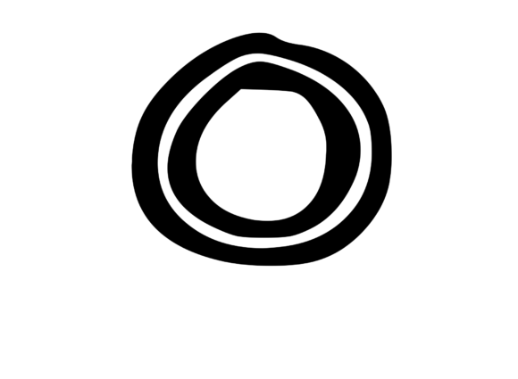 Bold Outlined Comic Mono Letter O for Crafts and Graphics