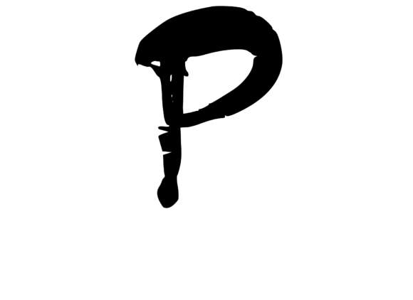 Bold Rotten Decaying Mono Letter P for Crafts and Graphics
