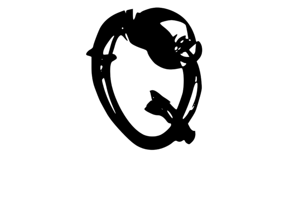 Bold Rotten Decaying Mono Letter Q for Creative Graphics