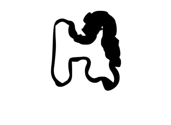 Cheesy Gooey Melting Mono Letter SVG H for Graphics & Crafts