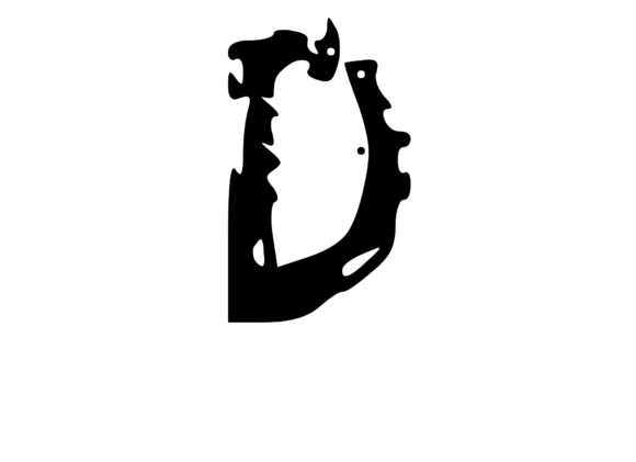 Decaying Rotten Mono Letter D: A Bold Graphics and Crafts Asset