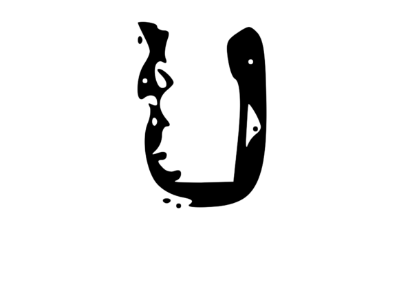 Decaying Rotten Mono Letter U: A Unique Craft Graphics Asset