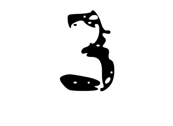 Decaying Rotten Mono Numbers 3: A Bold Graphics Choice for Crafts
