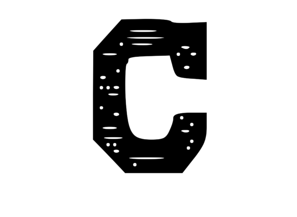 Fun Whacky Playful Mono Letter C V.1 for Graphics & Crafts