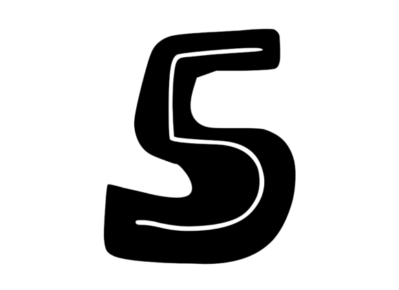 Funky Bold Skeleton Number 5: A Standout Graphics Choice for Crafts