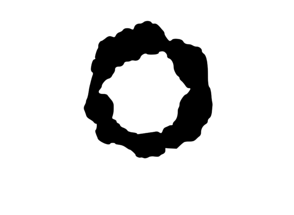 Ink Blot Stain Mono Letter O for Creative Crafts and Graphics