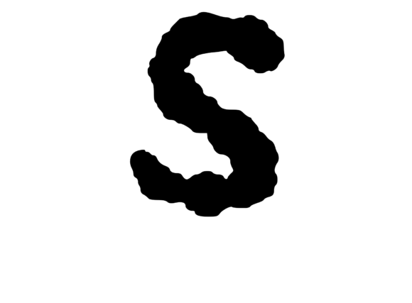 Ink Blot Stain Mono Letter S for Creative Crafts and Graphics