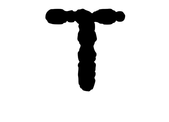 Ink Blot Stain Mono Letter T: A Versatile Graphics and Crafts Asset