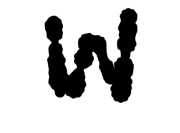 Ink Blot Stain Mono Letter W: A Versatile Graphic for Crafts
