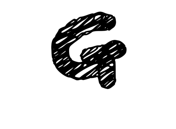 Rough and Messy Scribbled Mono Letter G for Crafts