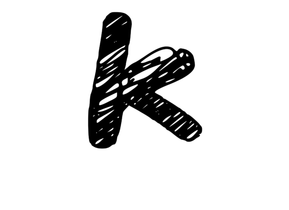 Rough and Messy Scribbled Mono Letter K for Creative Crafts