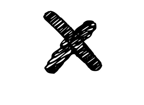 Rough and Messy Scribbled Mono Letter X for Crafts and Graphics