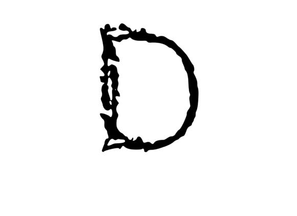 Scratched Mono Textured D: A Bold Graphic for Creative Crafts