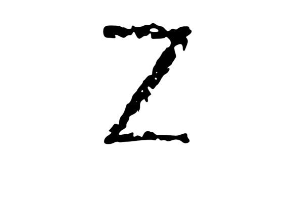 Scratched Mono Textured Z for Creative Crafts & Graphics