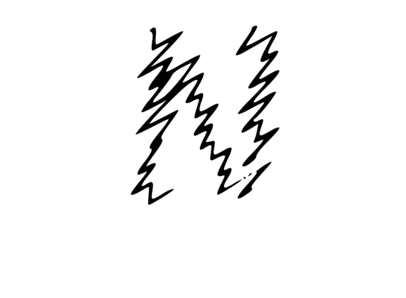 Zapped Comic Shocked Mono Letters N for Crafts & Graphics