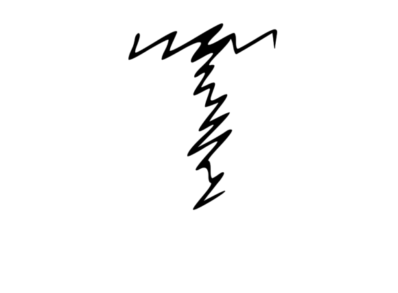 Zapped Comic Shocked Mono Letters T: Graphics for Crafts