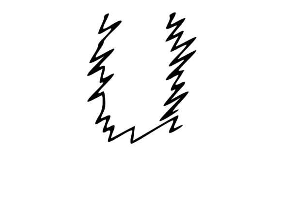 Zapped Comic Shocked Mono Letters U for Graphics & Crafts